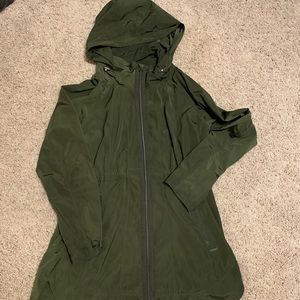 Athleta olive green rain jacket